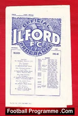 Ilford v Kingstoian 1946 – 1940s Football Programme