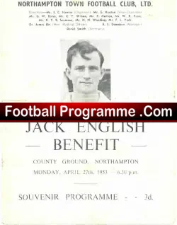 Jack English Testimonial Benefit Match Northampton 1953