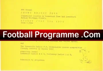 Lowestoft Ladies Crown Meadow Fete 1979 – Womens Football