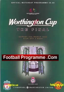 Manchester United v Liverpool 2003 Cup Final Incorrect Spelling