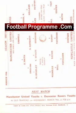 Manchester United v Newcastle United 1958 – Reserves