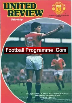 Manchester United v Nottingham Forest 1981