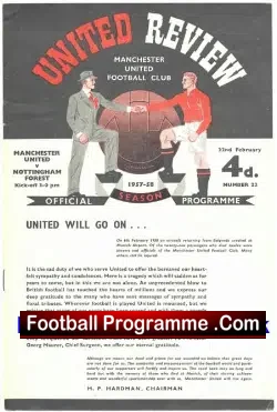 Manchester United v Nottingham Forest 1958 – Munich Tribute