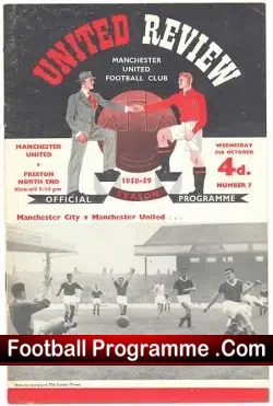 Manchester United v Preston 1958 - football programme