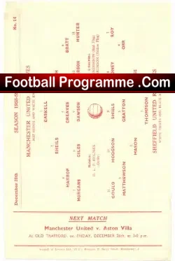 Manchester United v Sheffield United 1958 – Reserves