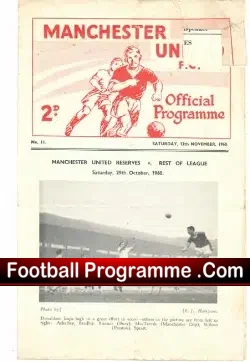 Manchester United v Sheffield Wednesday 1960 – Reserves Match