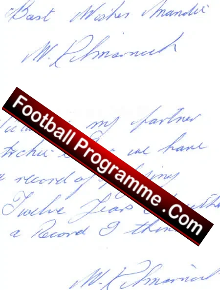 Motherwell M Kilmarnock Autographed Photo + Note