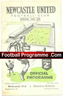 Newcastle United v Charlton Athletic 1949