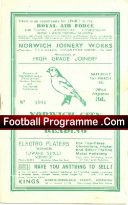 Norwich City v Reading 1952