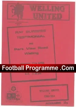 Ray Burgess Benefit Match Testimonial Welling United 1987