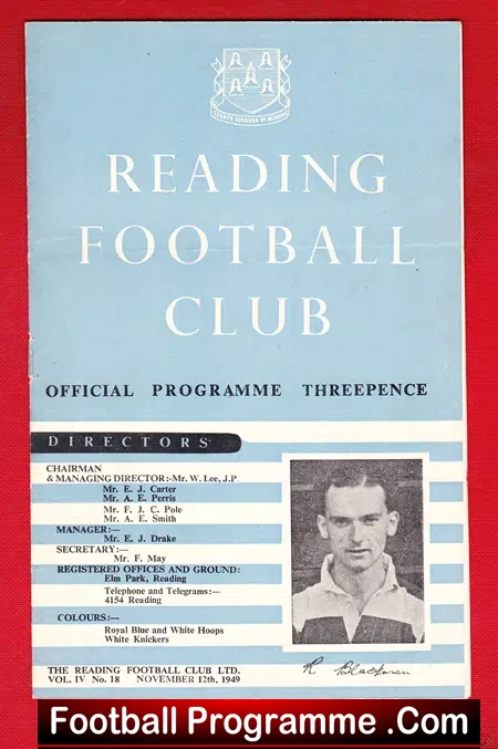 Reading v Newport County 1949 – 1940s Football Programme