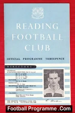 Reading v Newport County 1949 – 1940s Football Programme