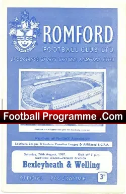 Romford v Bexleyheath Welling 1961