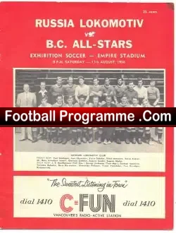 Russia Lokomotiv V BC All Stars 1956 Empire Stadium Canada