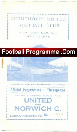Scunthorpe United v Norwich City 1960