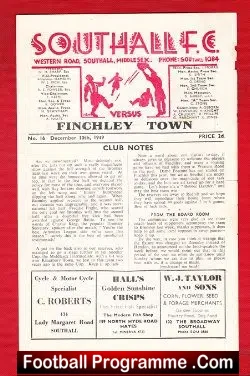 Southall v Finchley 1949 – Athenian League