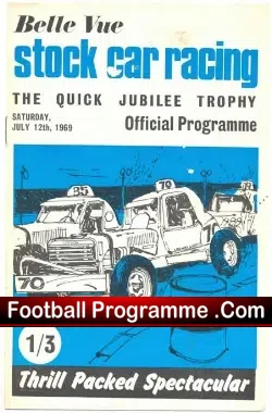 Stock Car Programme 1969 - Jubilee Trophy Programmes - stock car racing programme
