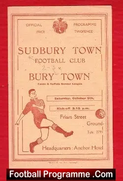 Sudbury Town v Bury 1948