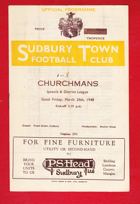 Sudbury Town v Churchmans 1948