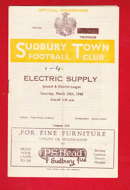 Sudbury Town v Electric Supply 1948