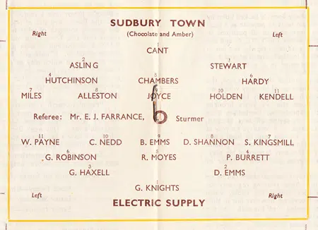 Sudbury Town v Electric Supply 1948
