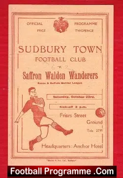 Sudbury Town v Saffron Walden Wanderers 1948