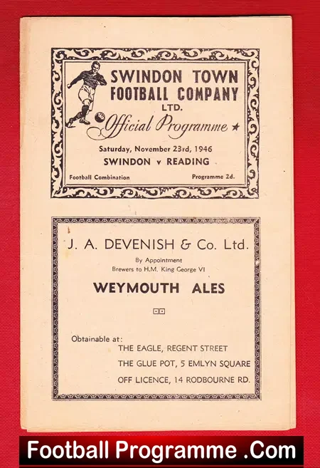 Swindon Town v Reading 1946