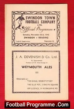 Swindon Town v Reading 1946