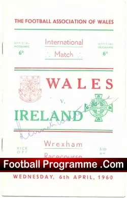 Wales v Ireland 1960 – Autographed Kenneth Wolstenholme
