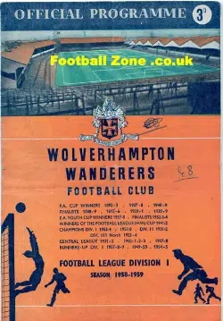 Wolves Wolverhampton v Arsenal 1959 – Champions season