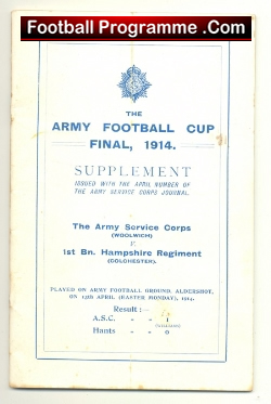 Royal Army Service Corps v Hampshire Regiment Cup Final 1914