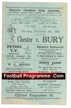 Chester City v Bury 1958
