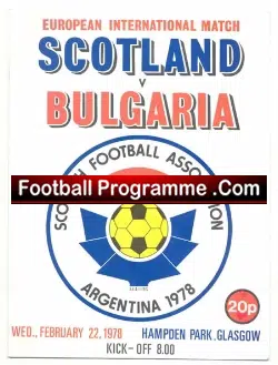 Scotland v Bulgaria 1978 - Glasgow