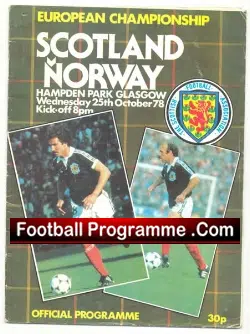 Scotland v Norway 1978 - Glasgow