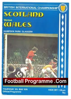 Scotland v Wales 1976 - Hampden Park Glasgow