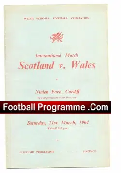 Scotland v Wales 1964 - Schoolboys at Cardiff