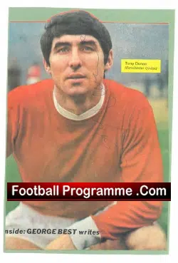 Manchester United Tony Dunne Signed Picture