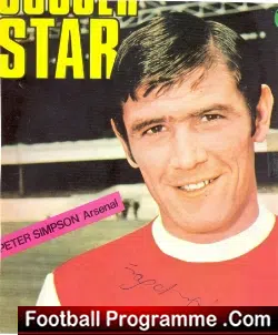 Arsenal Peter Simpson Signed Picture 1970