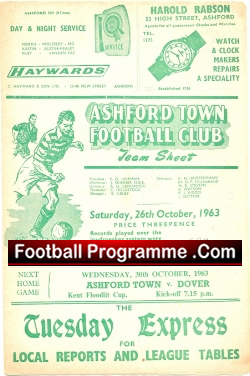 Ashford Town v Ramsgate 1963