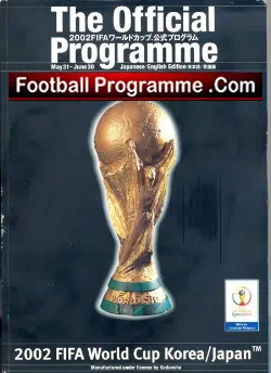 England World Cup 2002 Souvenir Brochure Japanese Edition