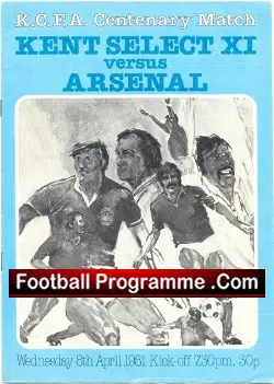 Kent Select v Arsenal 1981 - Charity Match