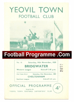 Yeovil Town v Bridgwater Town 1959