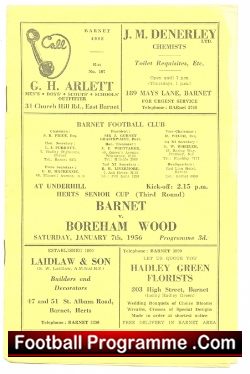 Barnet v Boreham Wood 1956