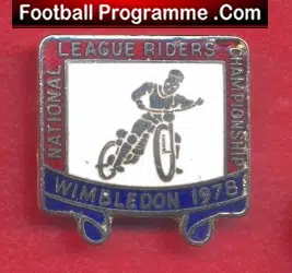 Wimbledon Speedway Badge 1978