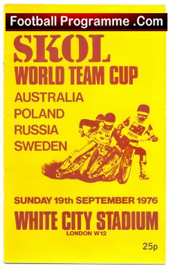World Team Cup Speedway Programme 1976 – London