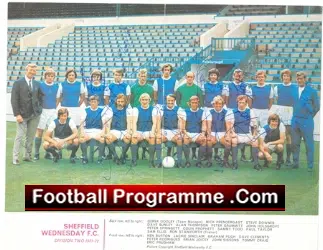 Sheffield Wednesday Team Squad 1971/72 Multi Autographed