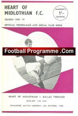 Heart Of Midlothian v Dallas Tornado 1969 – America USA
