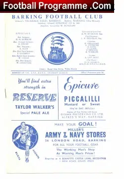 Barking v Tooting Mitcham United 1960s