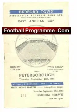 Bedford Town v Peterborough United 1956 – East Anglian Cup