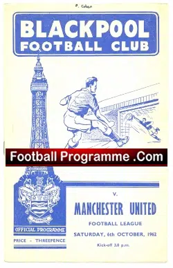 Blackpool v Manchester United 1962 - football programme